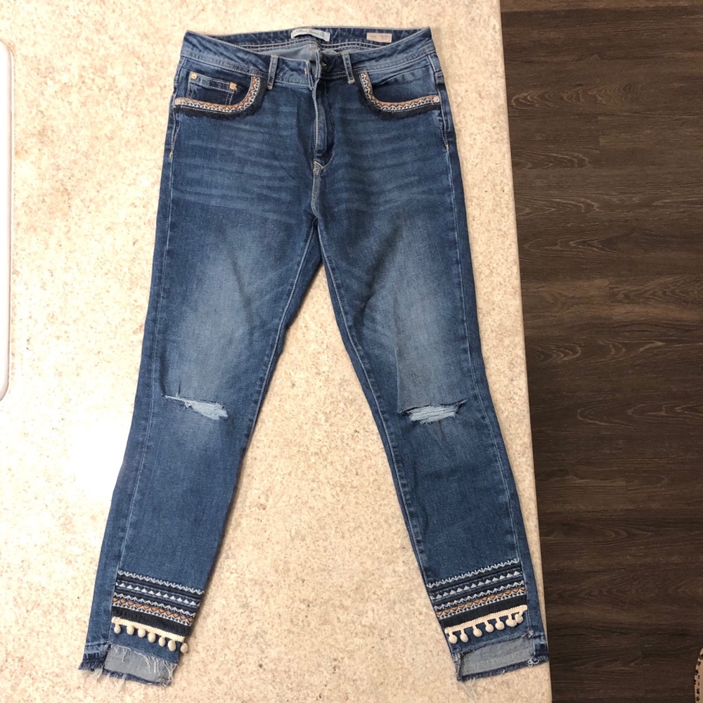 Mavi jeans tess skinny size 28 pompom frill hem